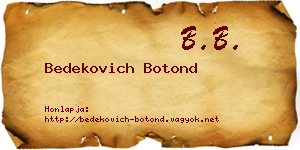 Bedekovich Botond névjegykártya